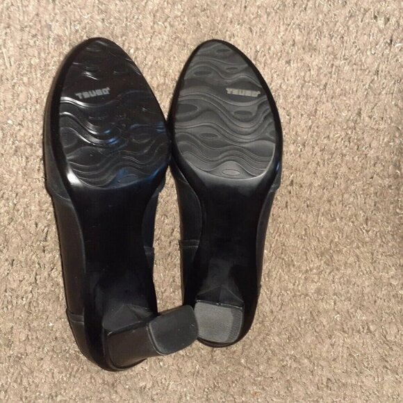 TSUBO-Avoca-Black Leather Block Heel Pumps-Size 8.5-Near Mint - Picture 7 of 7